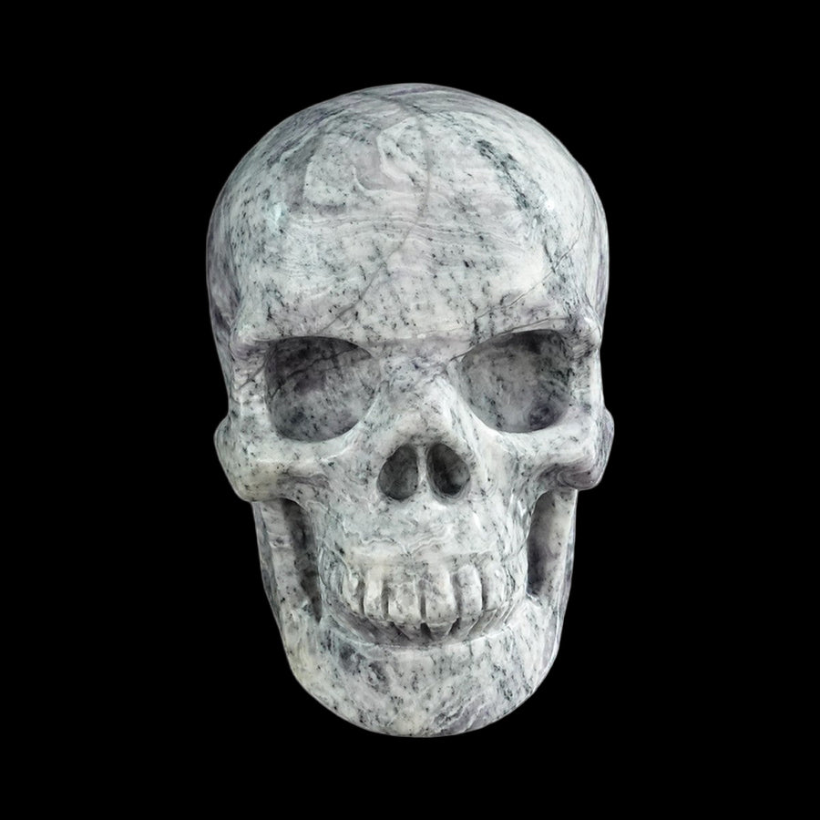 3" Purple Malachite Hand Carved Crystal Realistic Skull