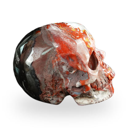 Kindred Vein 2.2" Red Crazy Lace Agate Hand Carved Crystal Realistic Skull Sculpture (SKU: SKH20RC13) - Photo 102