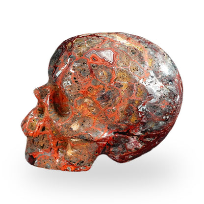 Kindred Vein 2.2" Red Crazy Lace Agate Hand Carved Crystal Realistic Skull Sculpture (SKU: SKH20RC17) - Photo 134