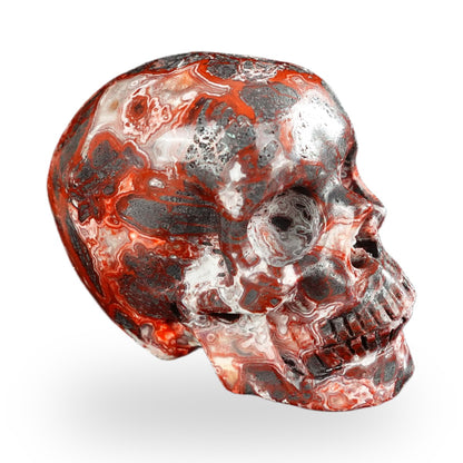 Kindred Vein 2.2" Red Crazy Lace Agate Hand Carved Crystal Realistic Skull Sculpture (SKU: SKH20RC18) - Photo 140