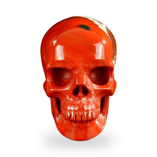 Kindred Vein 3" Red Jasper Hand Carved Crystal Realistic Skull Sculpture (SKU: SKH30RJ01) - Photo 1