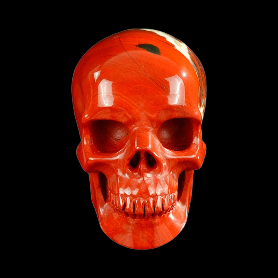 3" Red Jasper Hand Carved Crystal Realistic Skull