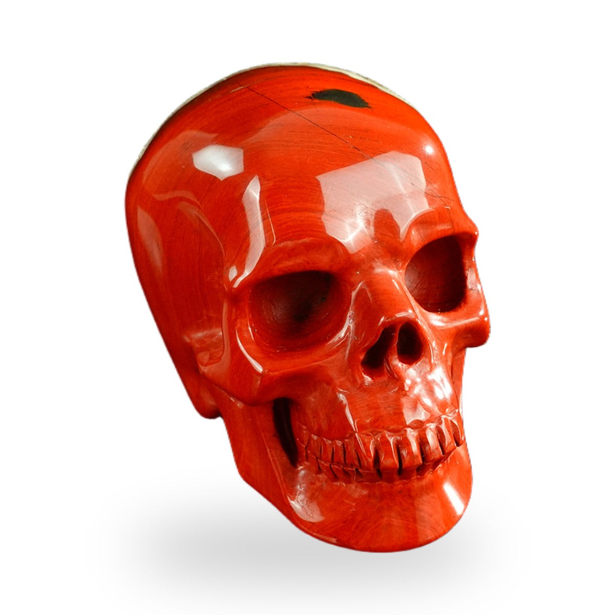 Kindred Vein 3" Red Jasper Hand Carved Crystal Realistic Skull Sculpture (SKU: SKH30RJ01) - Photo 4