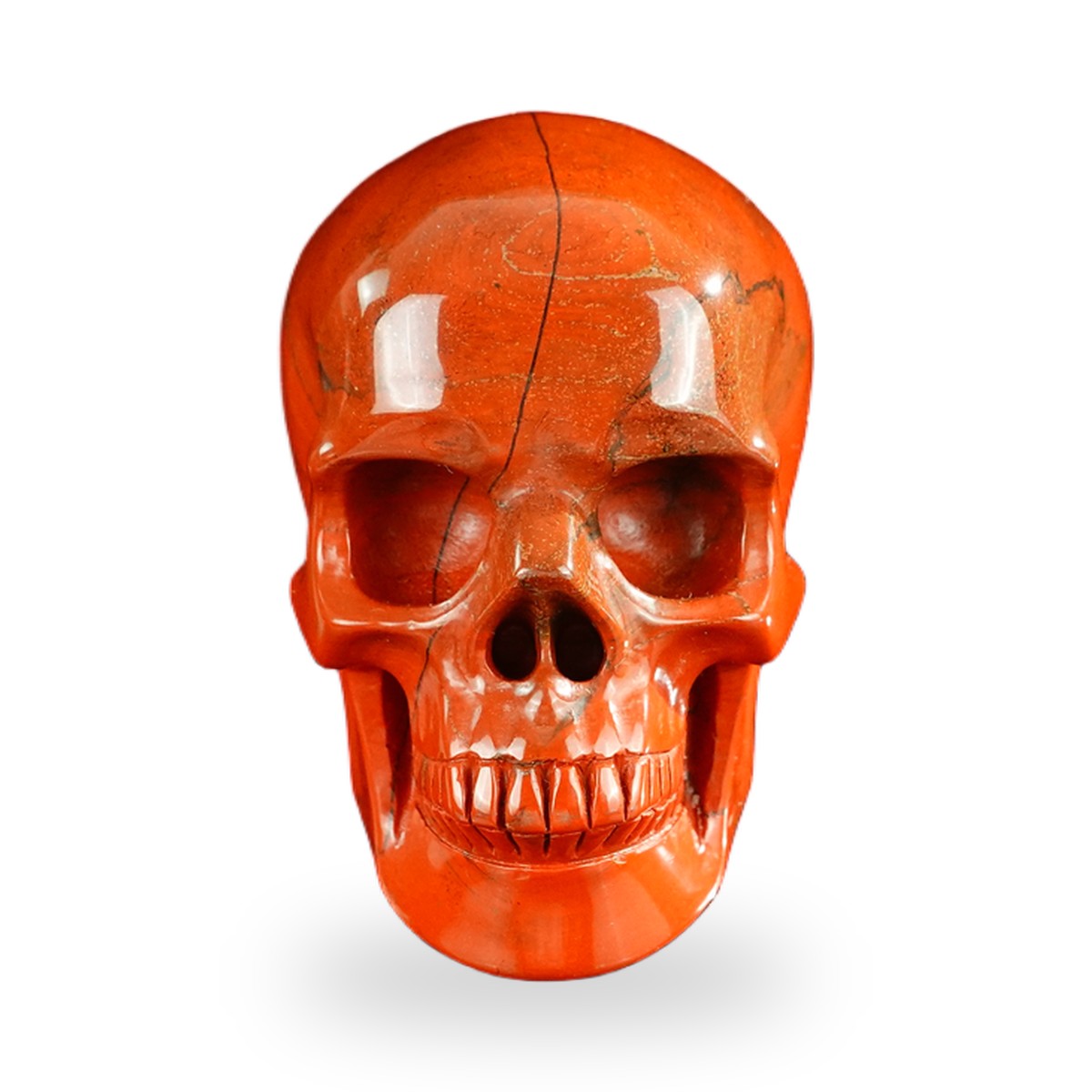 Kindred Vein 3" Red Jasper Hand Carved Crystal Realistic Skull Sculpture (SKU: SKH30RJ04) - Photo 25