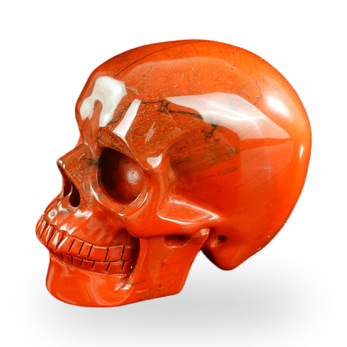 Kindred Vein 3" Red Jasper Hand Carved Crystal Realistic Skull Sculpture (SKU: SKH30RJ04) - Photo 32
