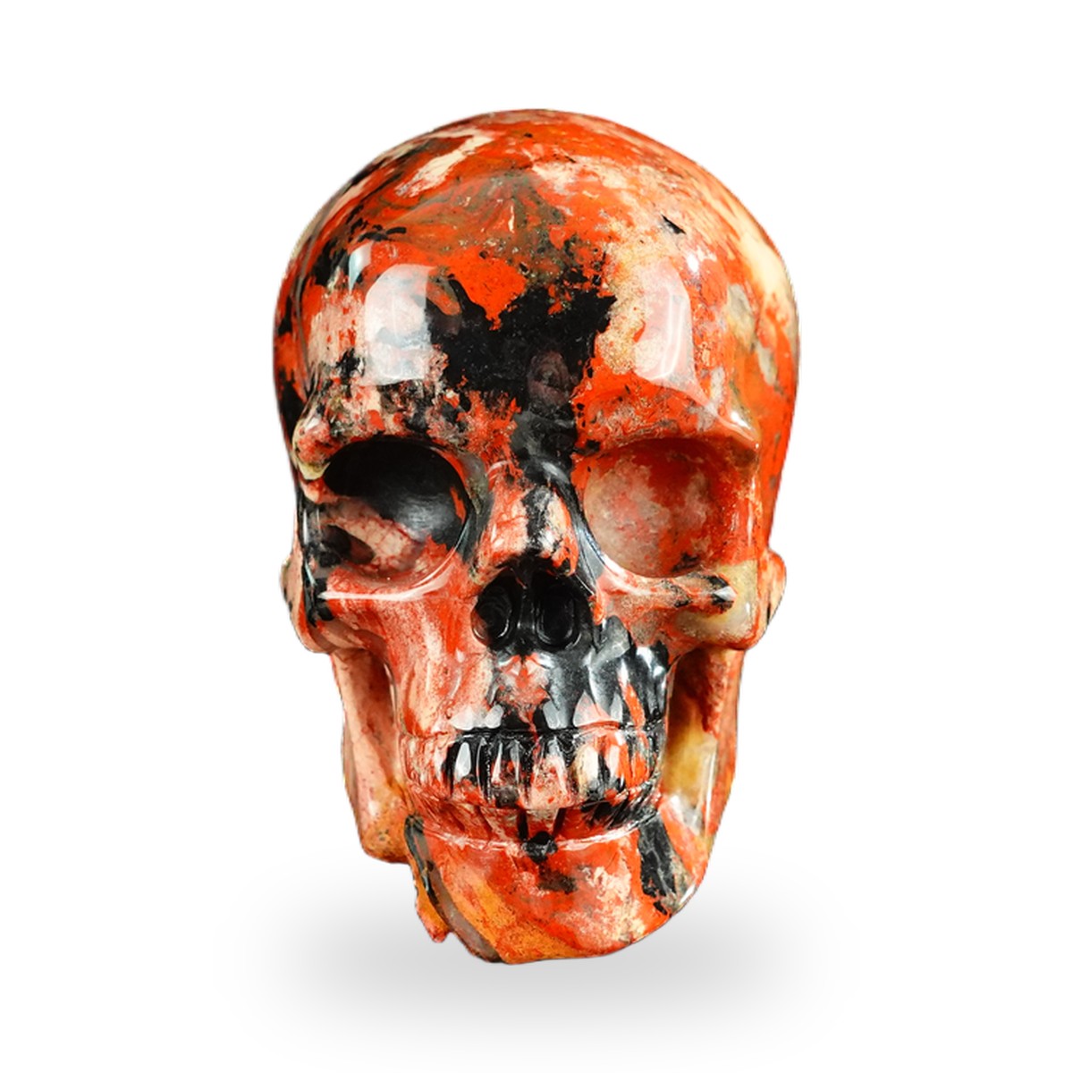 Kindred Vein 3" Red Jasper Hand Carved Crystal Realistic Skull Sculpture (SKU: SKH30RJ11) - Photo 81