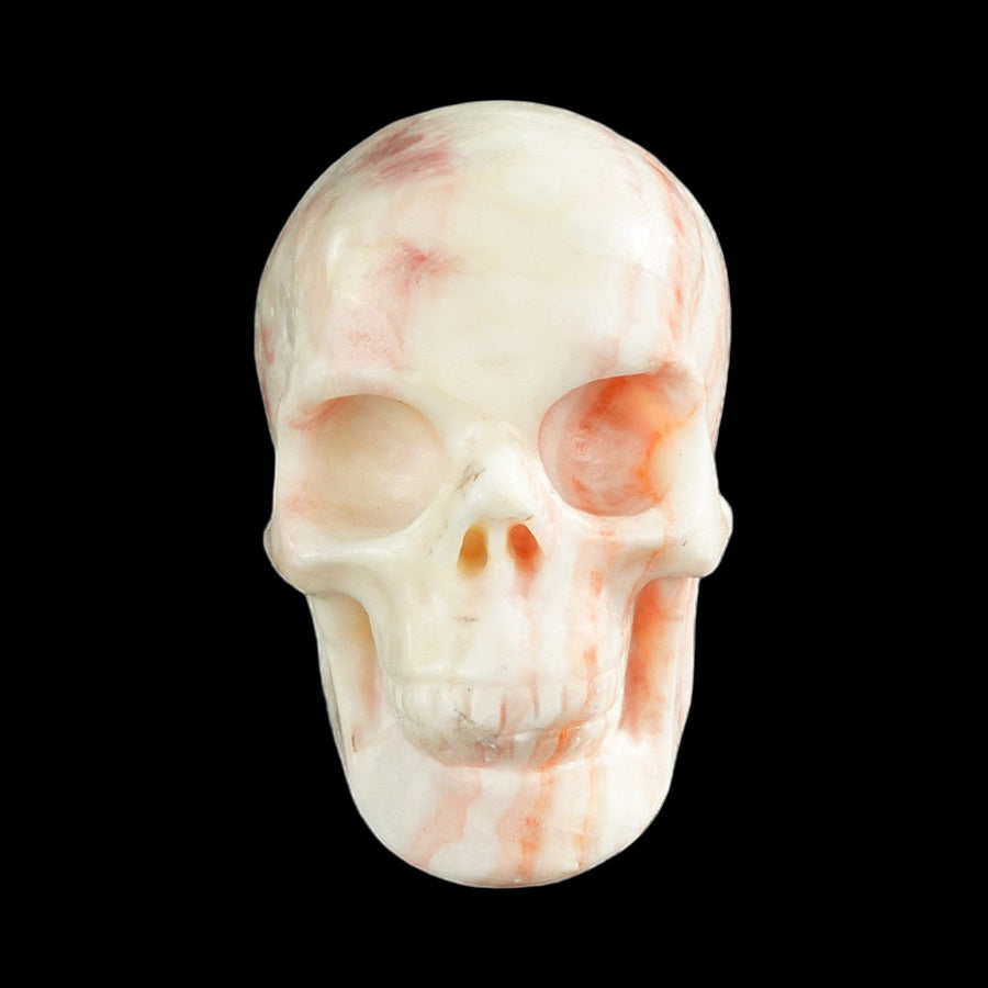 3" Rhodochrosite Hand Carved Crystal Realistic Skull