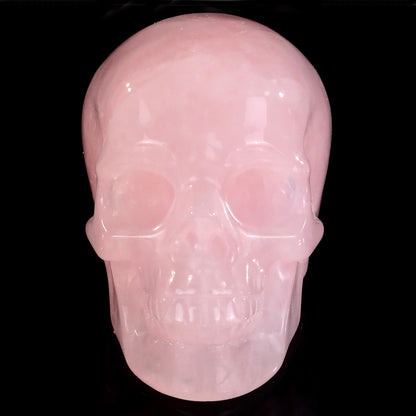 Kindred Vein 3" Rose Quartz Hand Carved Crystal Realistic Skull Sculpture (SKU: SKH30RQ01) - Photo 1