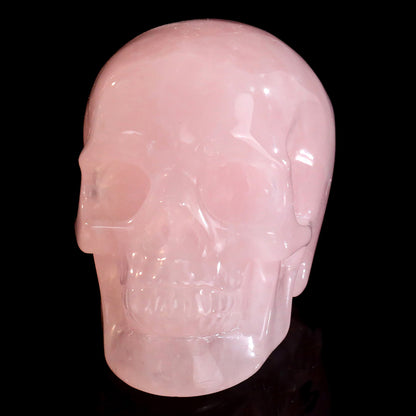 Kindred Vein 3" Rose Quartz Hand Carved Crystal Realistic Skull Sculpture (SKU: SKH30RQ01) - Photo 8