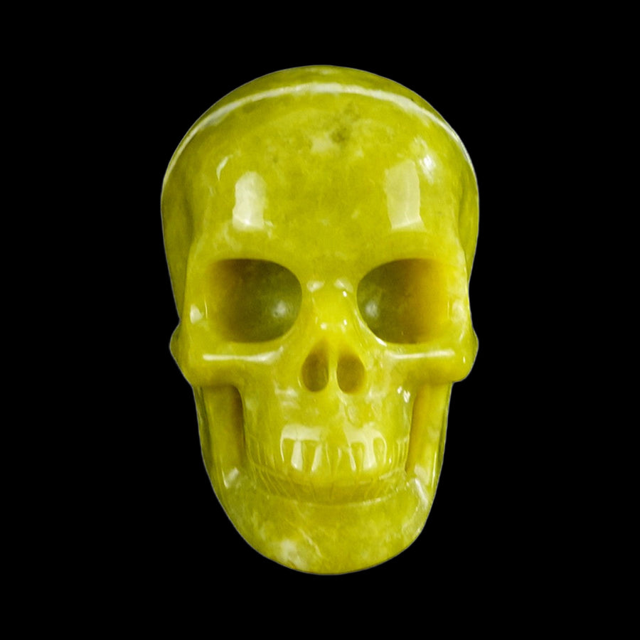 2.2" Serpentine Hand Carved Crystal Realistic Skull
