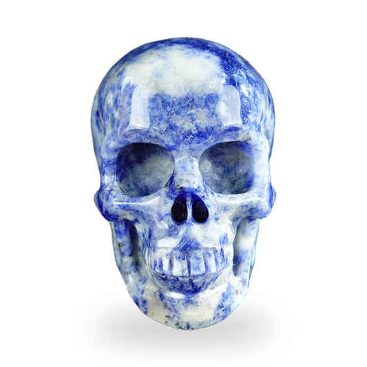 Kindred Vein 2.2" Sodalite Hand Carved Crystal Realistic Skull Sculpture (SKU: SKH20SL01) - Photo 1