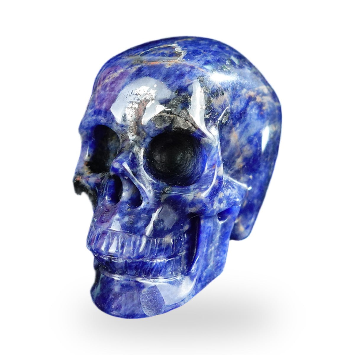Kindred Vein 2.2" Sodalite Hand Carved Crystal Realistic Skull Sculpture (SKU: SKH20SL02) - Photo 16