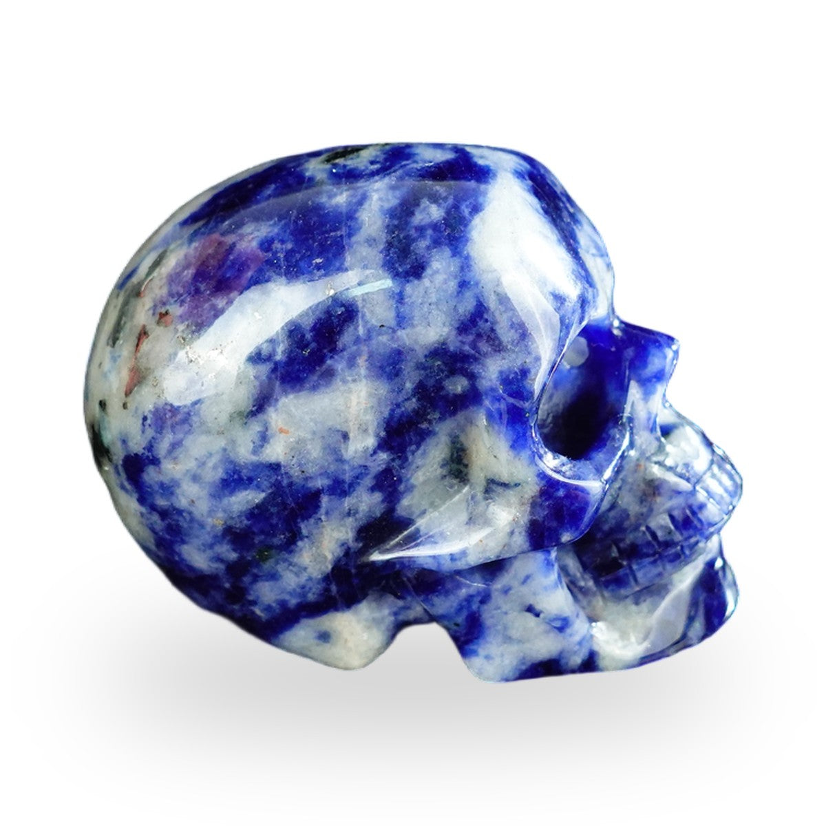 Kindred Vein 2.2" Sodalite Hand Carved Crystal Realistic Skull Sculpture (SKU: SKH20SL05) - Photo 37
