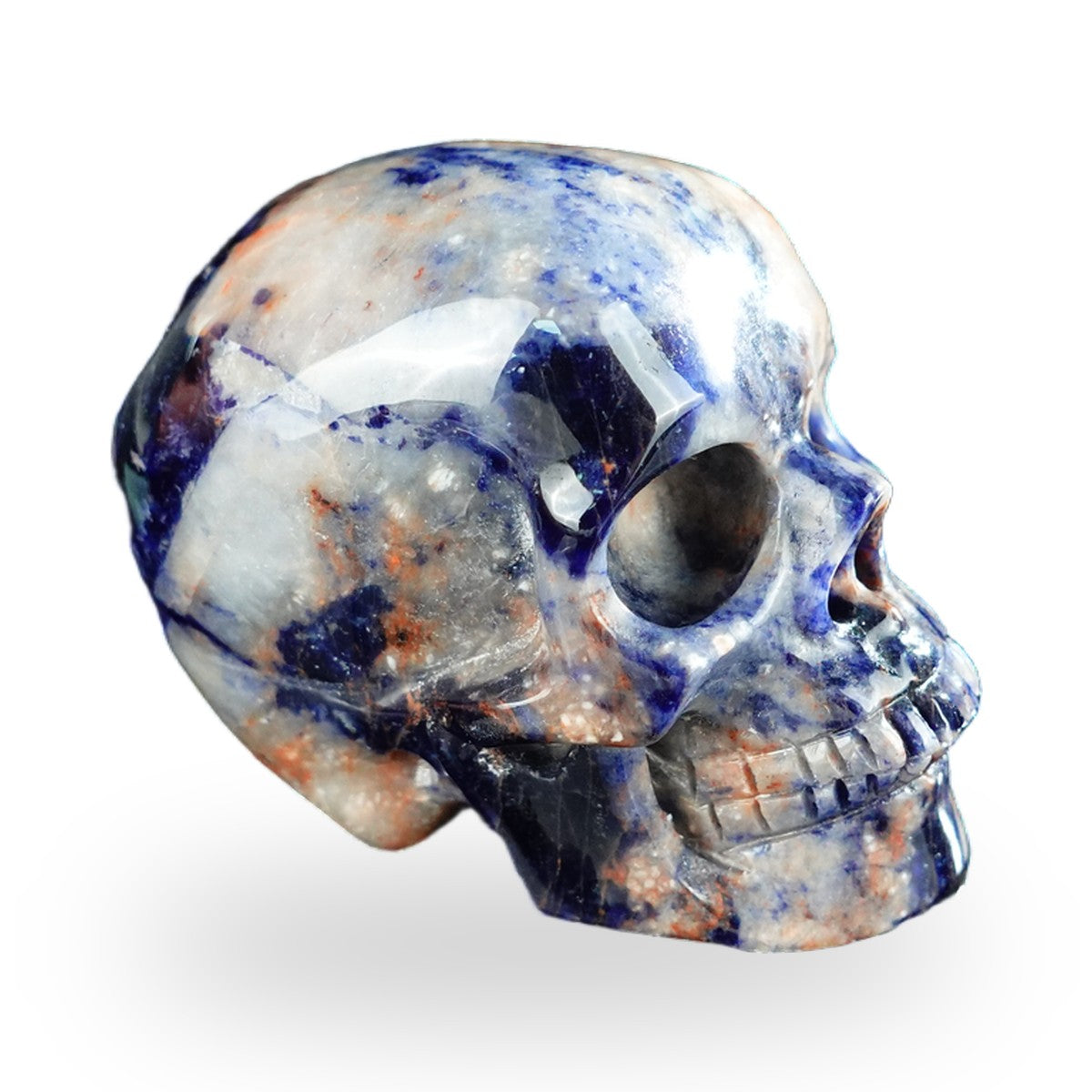 Kindred Vein 2.2" Sodalite Hand Carved Crystal Realistic Skull Sculpture (SKU: SKH20SL14) - Photo 108