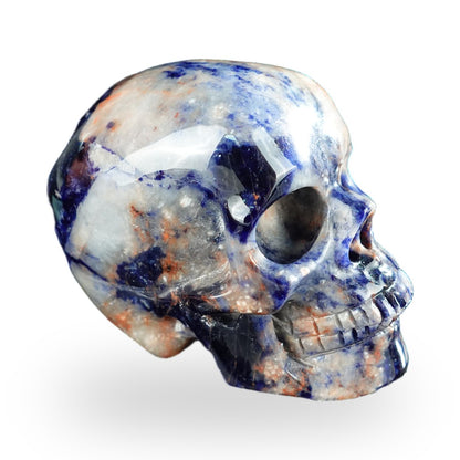 Kindred Vein 2.2" Sodalite Hand Carved Crystal Realistic Skull Sculpture (SKU: SKH20SL14) - Photo 108