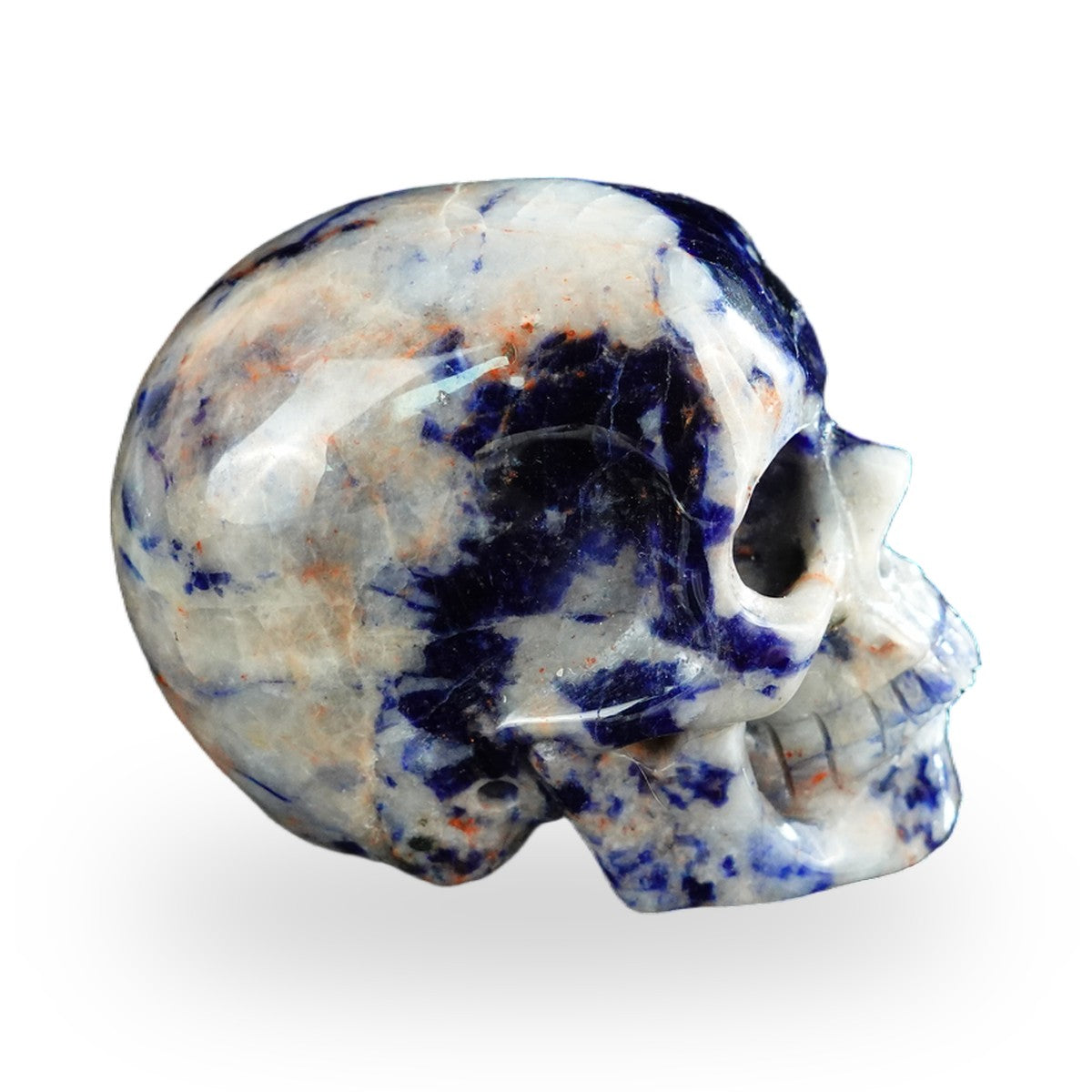 Kindred Vein 2.2" Sodalite Hand Carved Crystal Realistic Skull Sculpture (SKU: SKH20SL19) - Photo 149