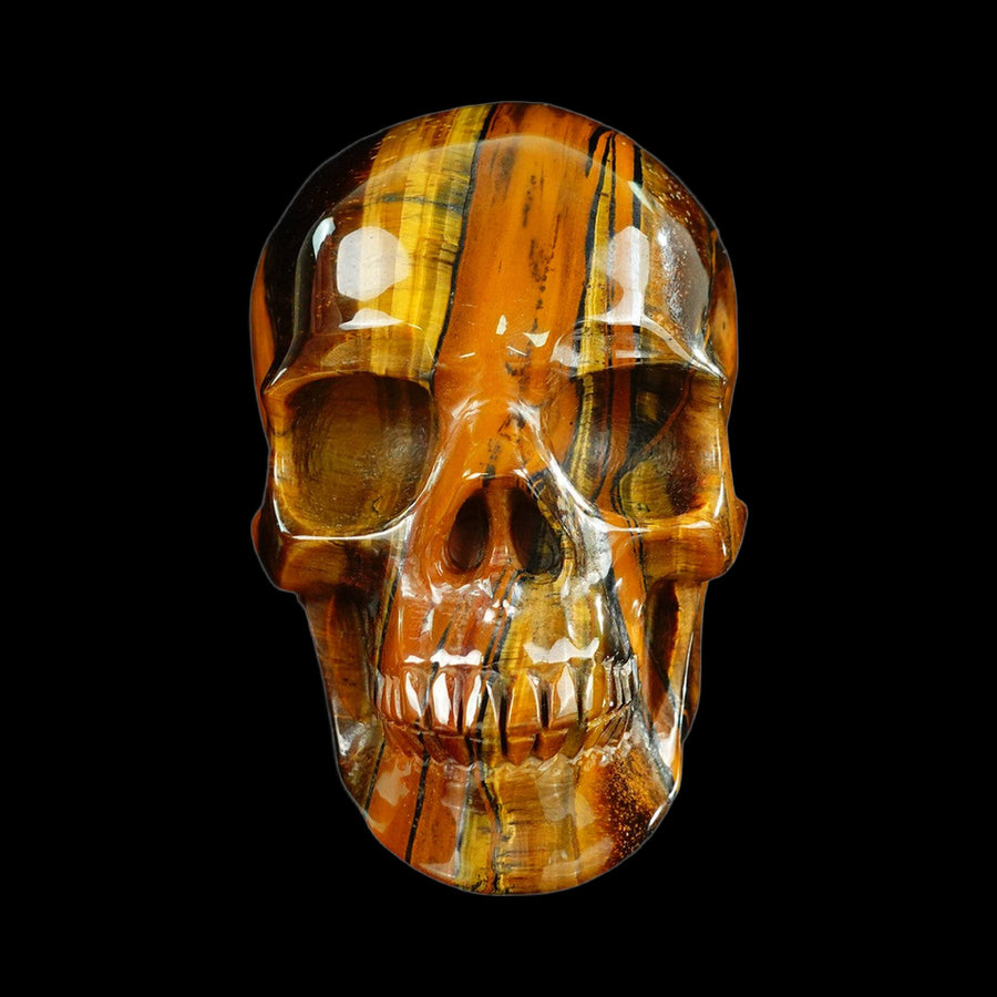 4.5" Tiger Eye Hand Carved Crystal Realistic Skull