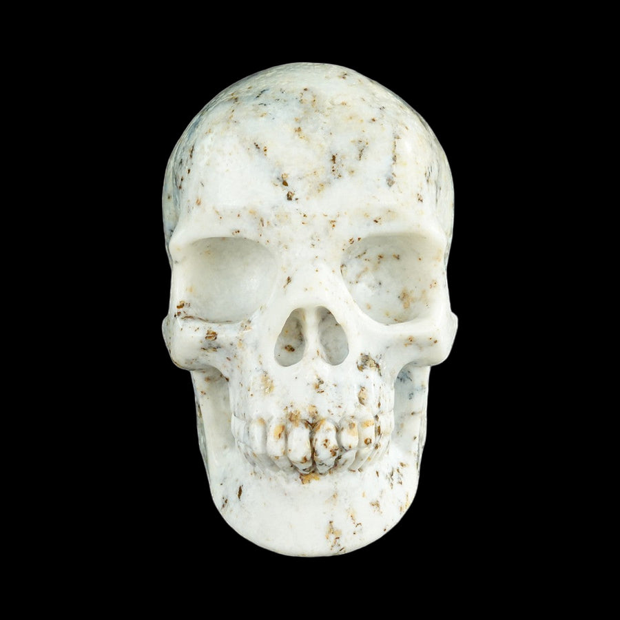 4.5" White Opal Hand Carved Crystal Realistic Skull